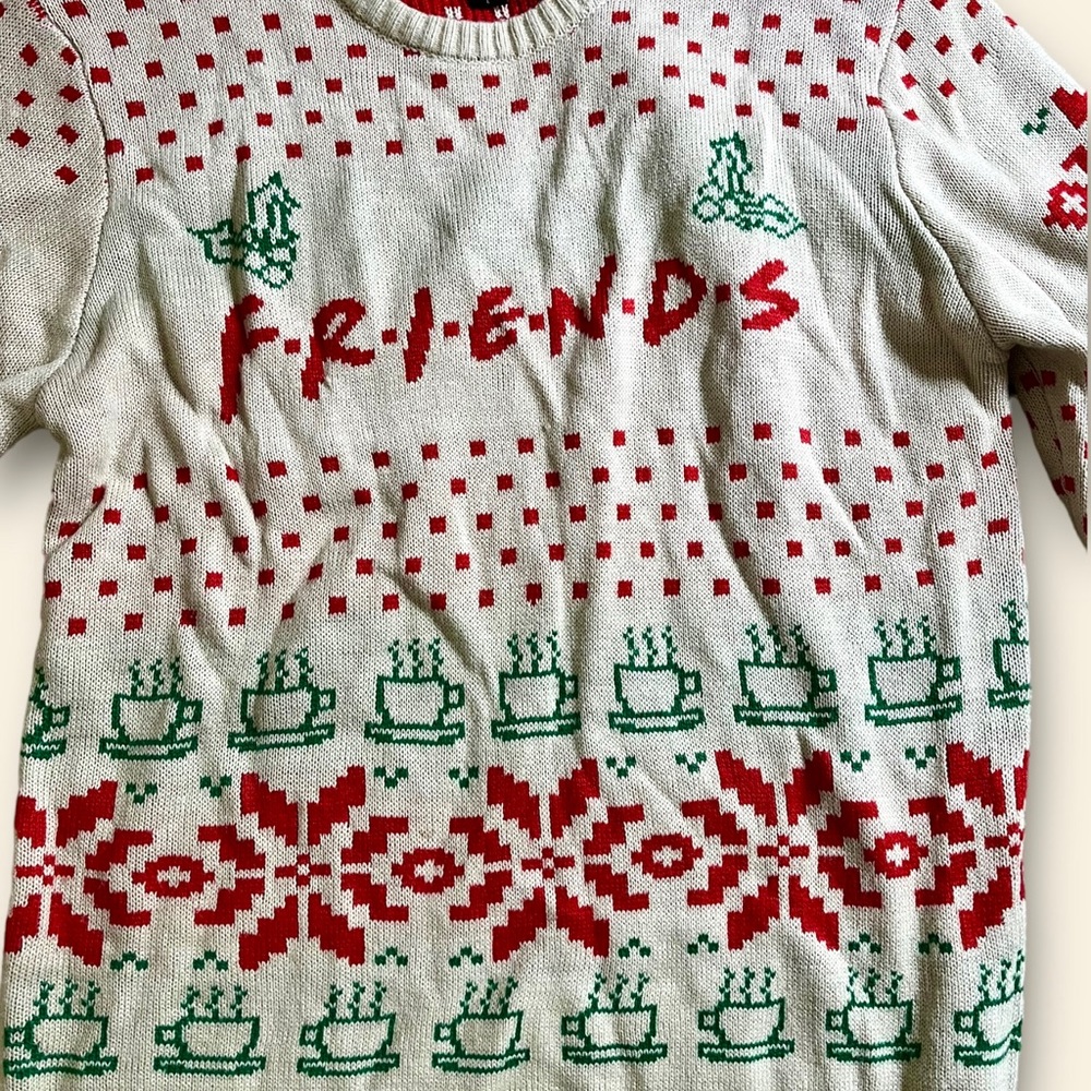 FRIENDS TV SHOW SERIES Ugly Sweater Acrylic UNISEX ADULT's L See Measurements ✅ - Picture 4 of 8